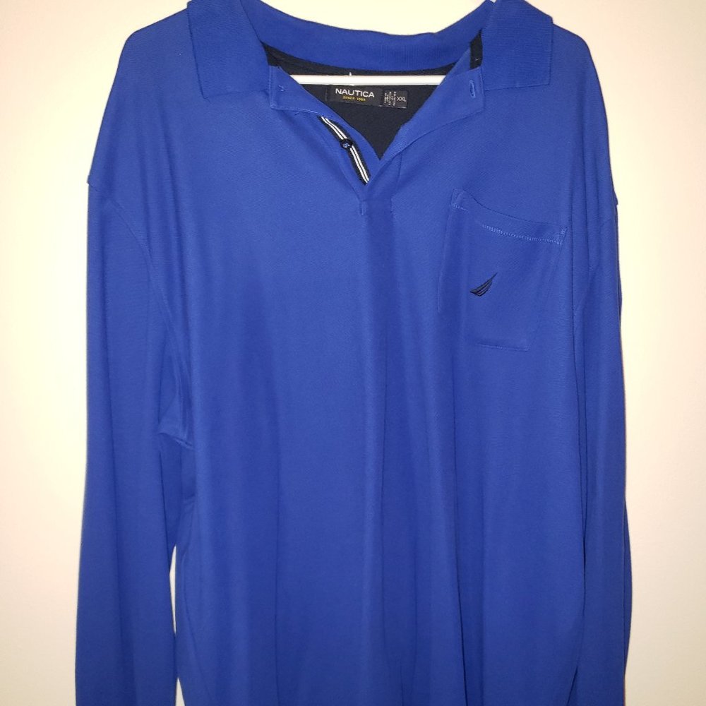 Nautica Men's Long Sleeve Polo w/ Pocket - XXL